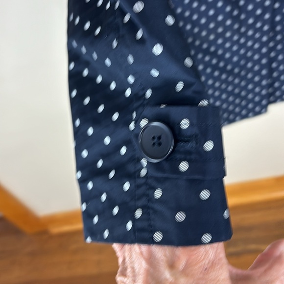 Talbots Navy Polkadot Rain Coat Jacket Size 4P Petite - Picture 7 of 16